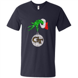 Fantastic Georgia Tech Yellow Jackets Glitter Grinch Monogram Ornament Christmas - Men's V-Neck
