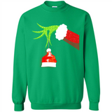 Funny Grinch Hand Holding Santa Hat Ornament Christmas PING PONG