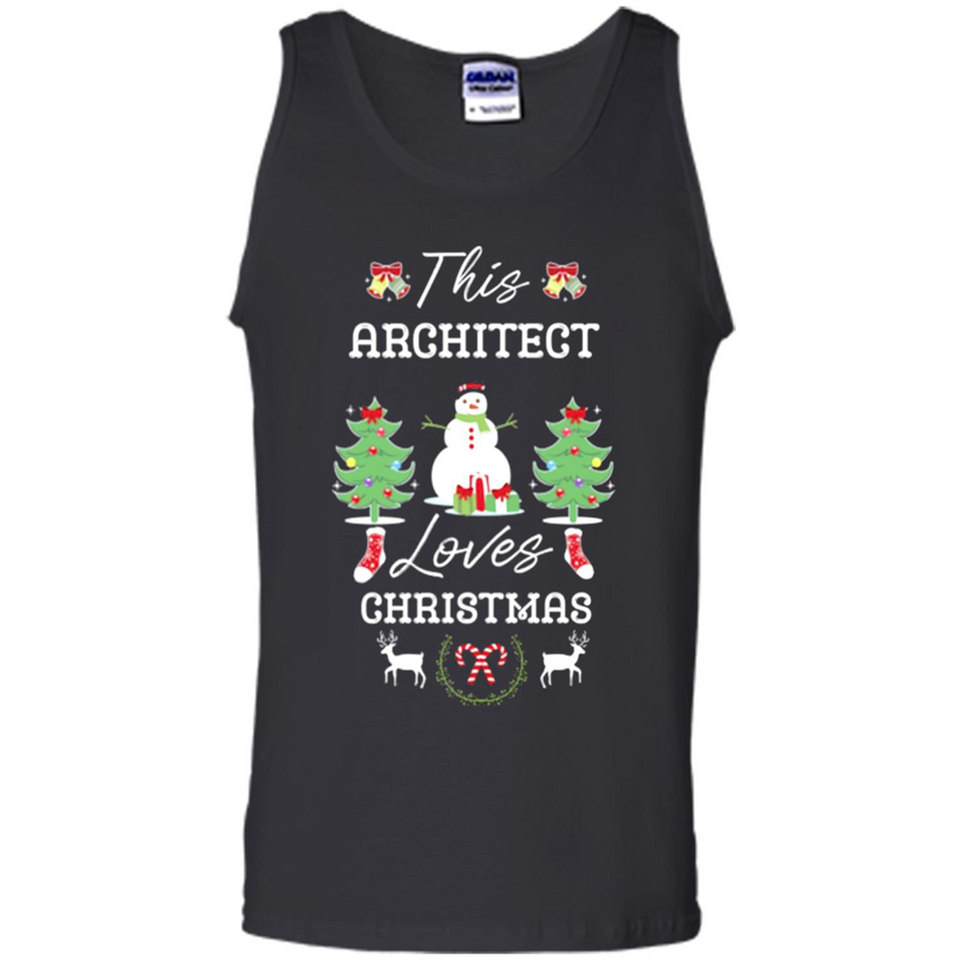 This Architect Loves Christmas Tree Shirt with Snowman