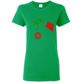 Funny Grinch Hand holding Firefighter ornament Christmas Sporty T-Shirt - Ladies Short-Sleeve