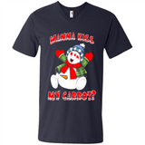 Snowman Wanna Kiss My Carrot Christmas - Men's V-Neck