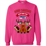 Seattle Seahawks NFL Reindeer Funny Merry Christmas And Happy New Year