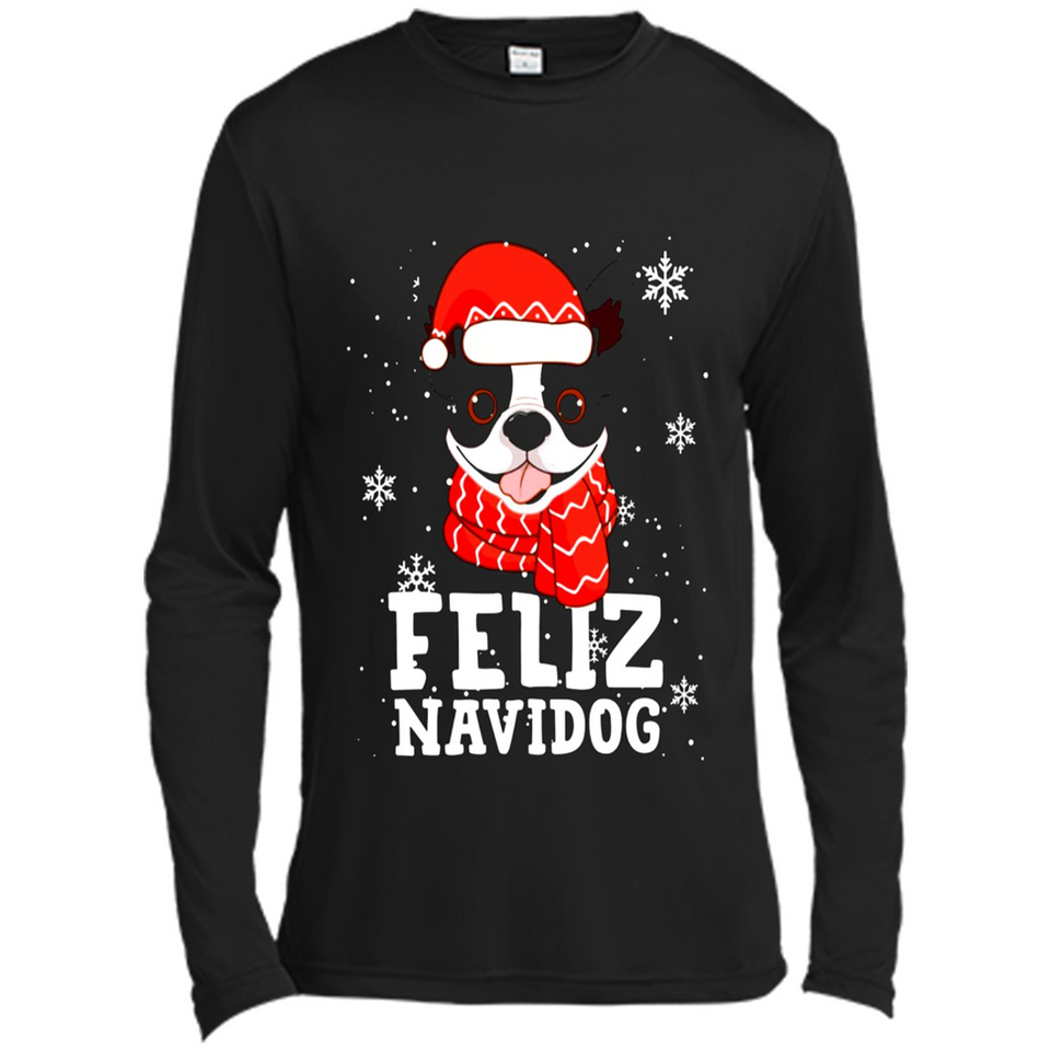 Feliz Navidog Boston Terrier Dog Ugly Xmas Sweater PING PONG