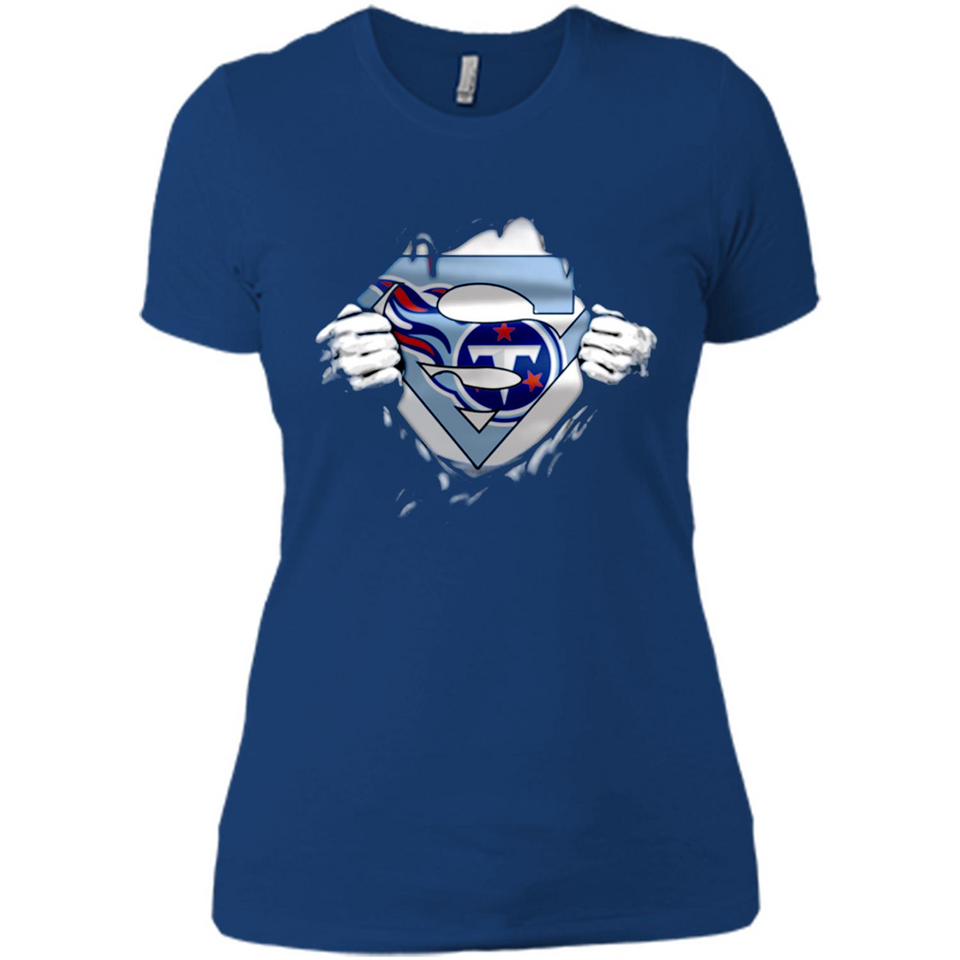 Tennessee Titans And Superman Fans - Ladies' Boyfriend T-Shirt