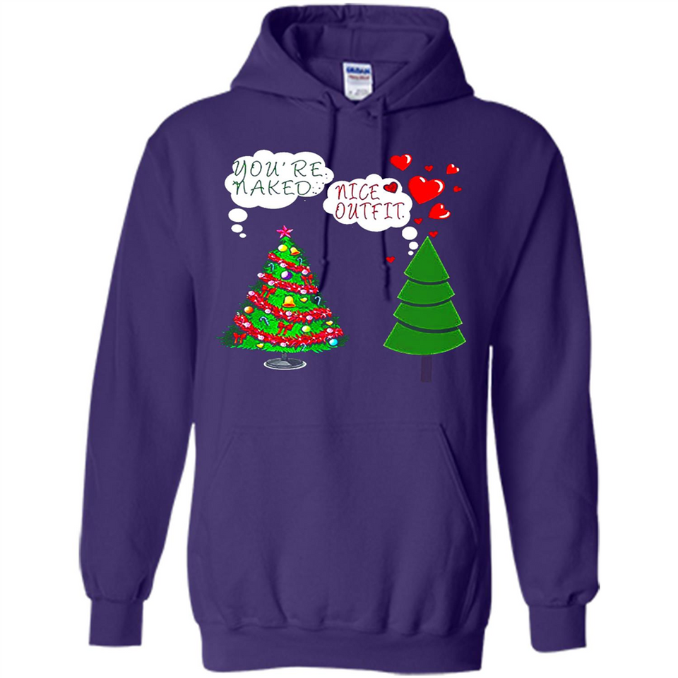 Fir Loves Christmas Tree Funny Undecorated Joke - Hoodie