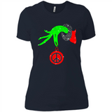 Christmas The Grinch Hand Holding Hippie Ornament - Ladies' Boyfriend T-Shirt