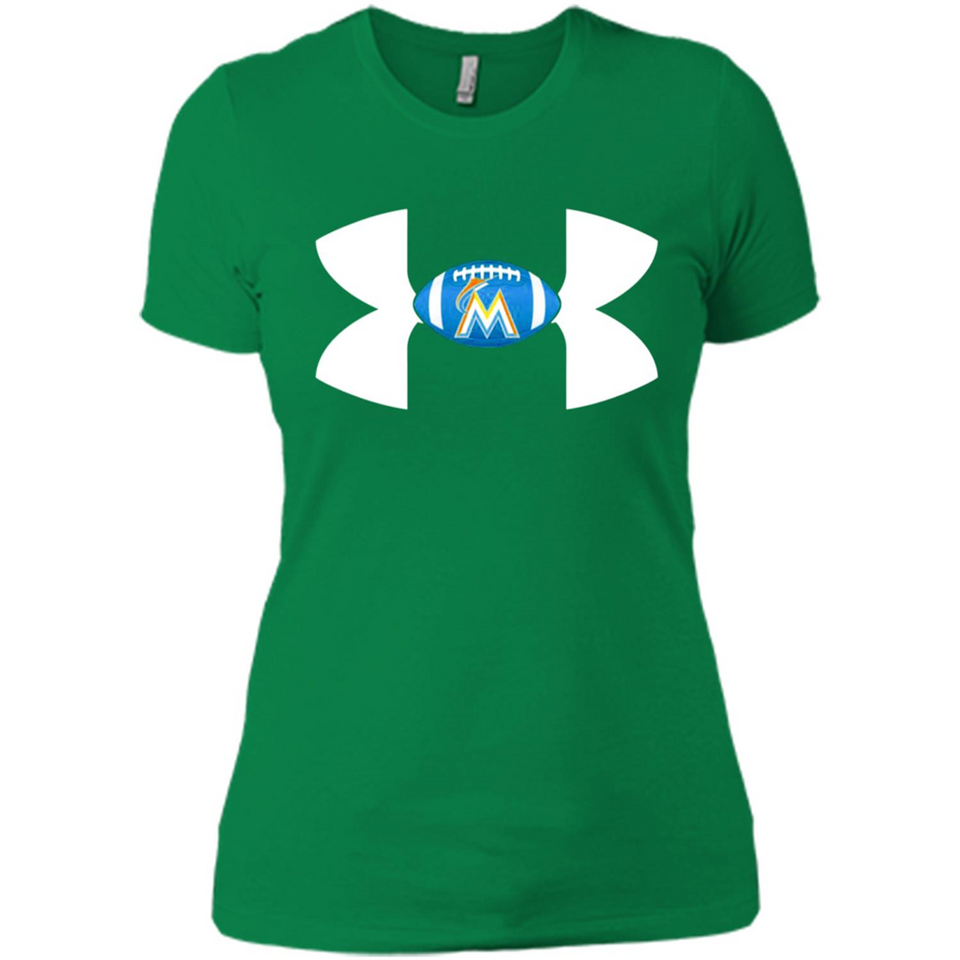 Miami Marlins Under Armour Logo - Ladies' Boyfriend T-Shirt