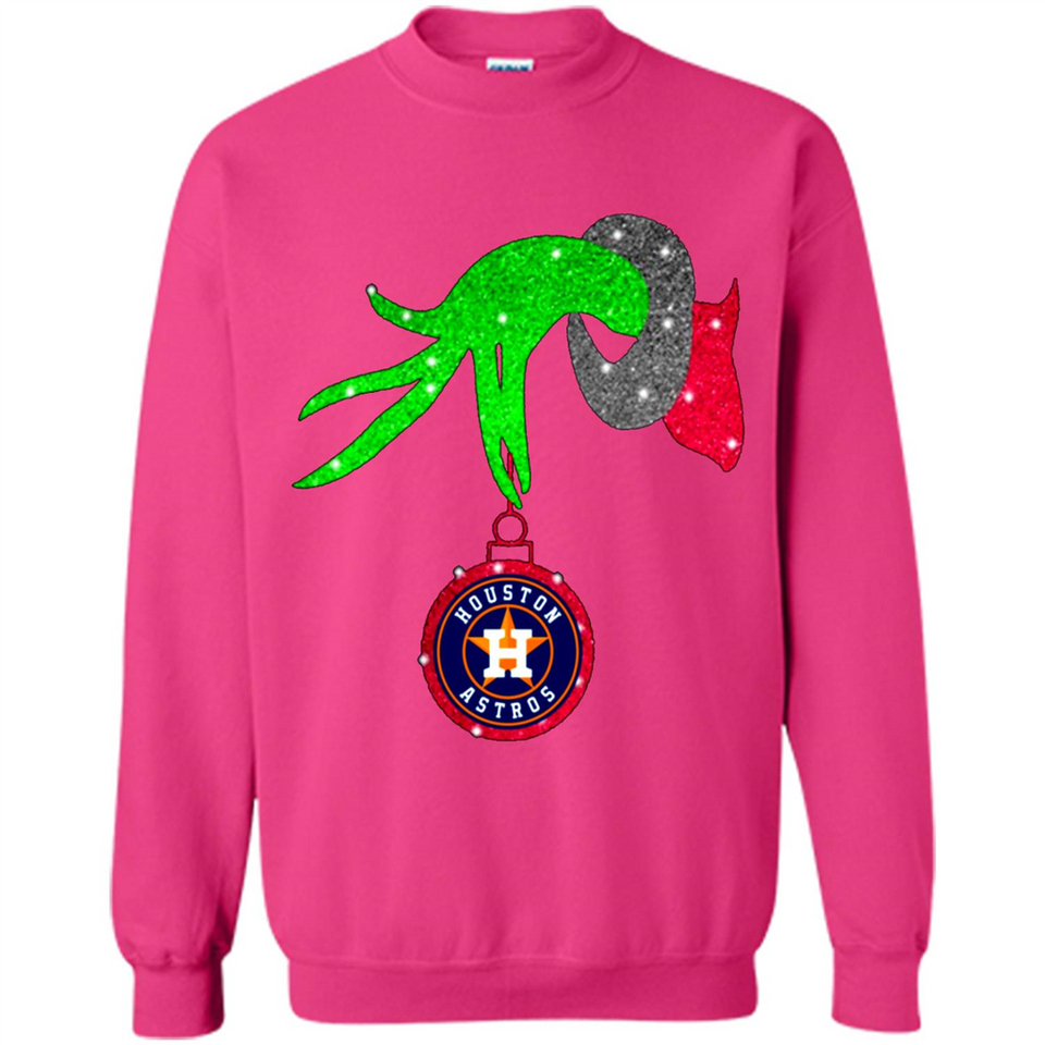 GRINCH HAND HOLDING HOUSTON ASTROS GLITTER CHRISTMAS PINGPONG