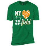 Clemson Tiger Paw Football My Heart is on that Field - Premium Short Sleeve T-Shirt