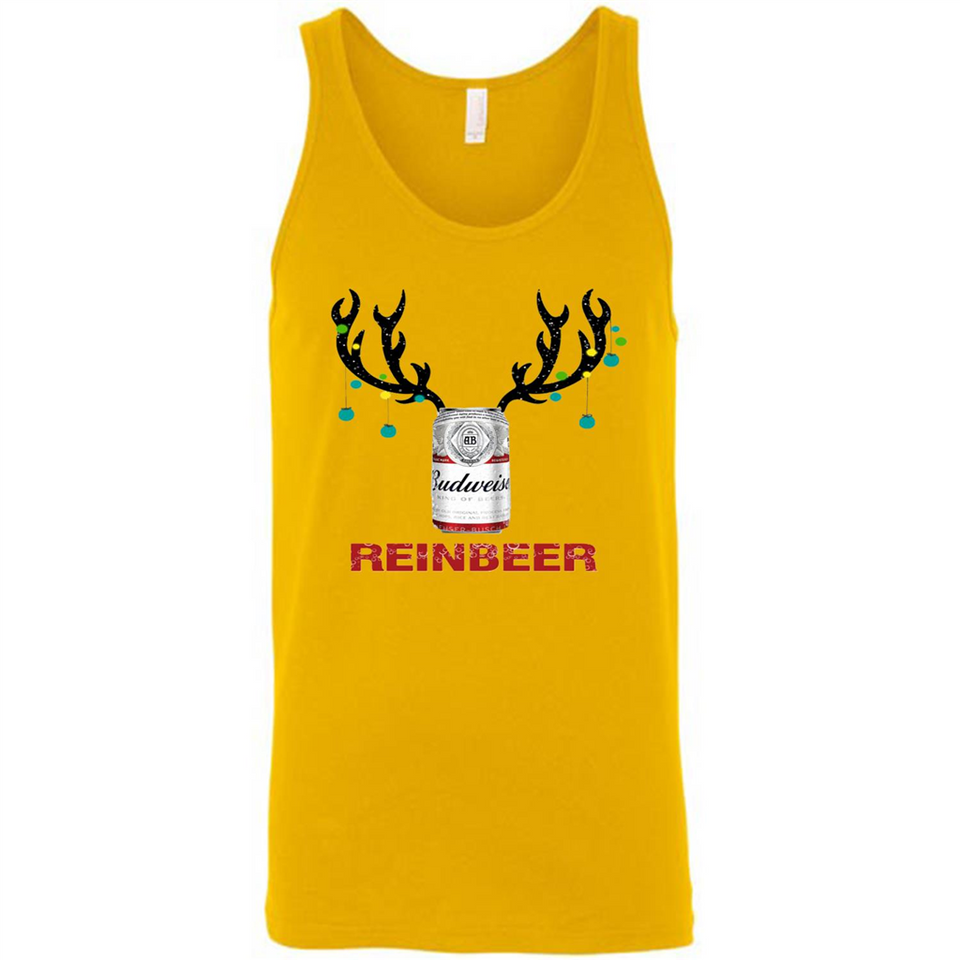 Budweiser Reinbeer Funny Beer Reindeer Christmas Sweatshirt - Canvas Unisex Tank
