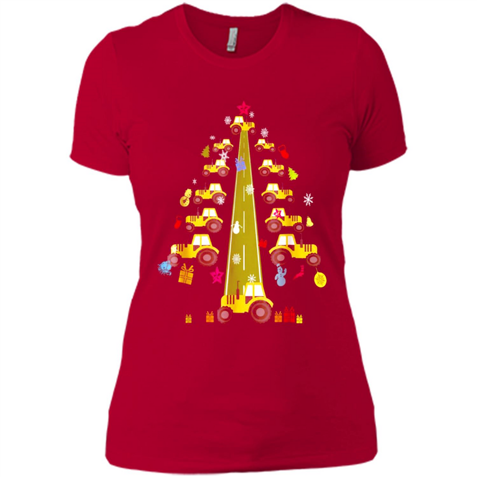Tractor Car Christmas Tree T-shirt For Drivers