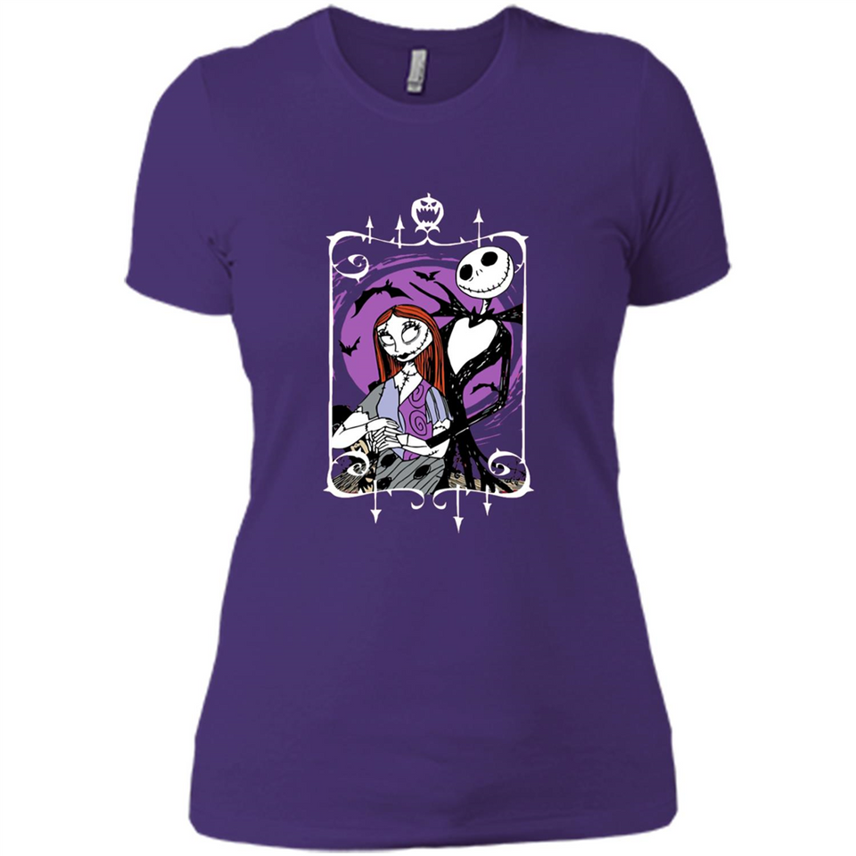 Disney Nightmare Before Christmas Jack And Sally T-Shirt - Ladies' Boyfriend T-Shirt