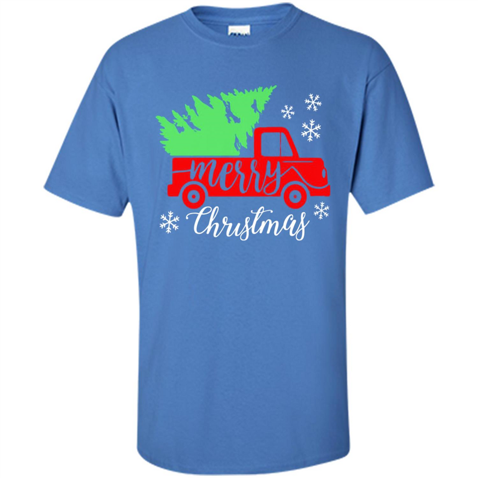 Vintage Christmas Classic Truck T-Shirt with Snow and Tree