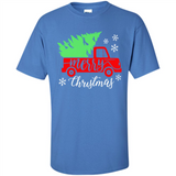 Vintage Christmas Classic Truck T-Shirt with Snow and Tree