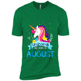 Unicorns are born in August Birthday Rainbow Gift Custom Ultra Cotton