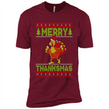 Merry Thankmas Ugly Xmas Thanksgiving Turkey Sweatshirt - Premium Short Sleeve T-Shirt