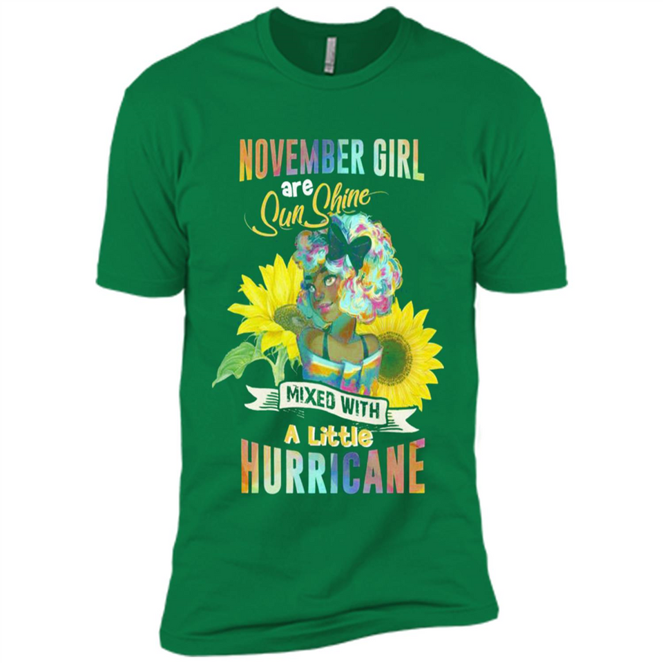 November Girls Sunflower - Premium Short Sleeve T-Shirt