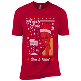 North Pole Born and Raised Shirt, Merry Xmas Ugly Christmas - Premium Short Sleeve T-Shirt