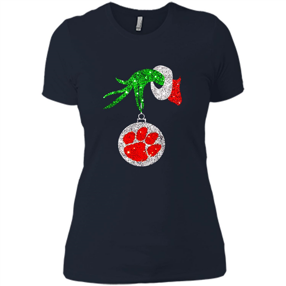 Amazing tee Clemson Tigers Glitter Grinch Monogram Ornament Christmas Gift - Ladies' Boyfriend T-Shirt