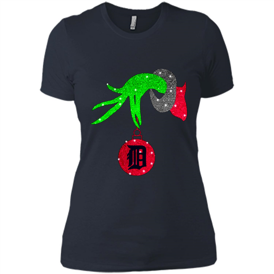 GRINCH HAND HOLDING DETROIT TIGERS GLITTER CHRISTMAS PINGPONG