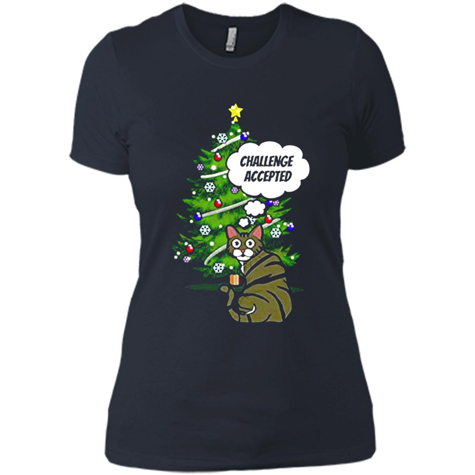 Christmas Tree Cat Long Sleeve Christmas Shirt for Cat Lover - Ladies' Boyfriend T-Shirt