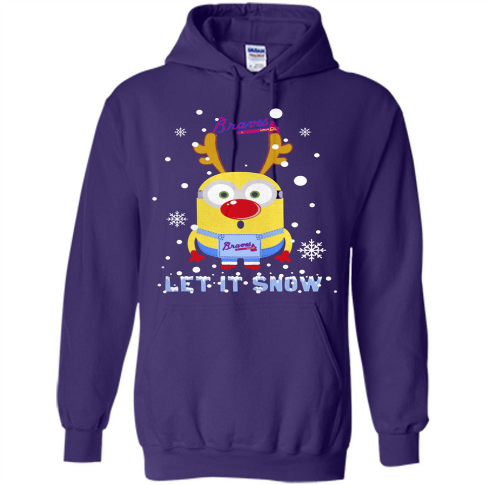 Minion Atlanta Braves Ugly Christmas Sweater Let it Snow - Hoodie