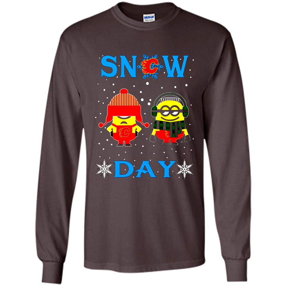 Snow Day Shirt For Calgary Flames Vs Minion Fans pingpong