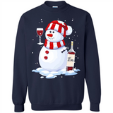 Cute Snowman drink Red Wine Christmas - Sweatshirt