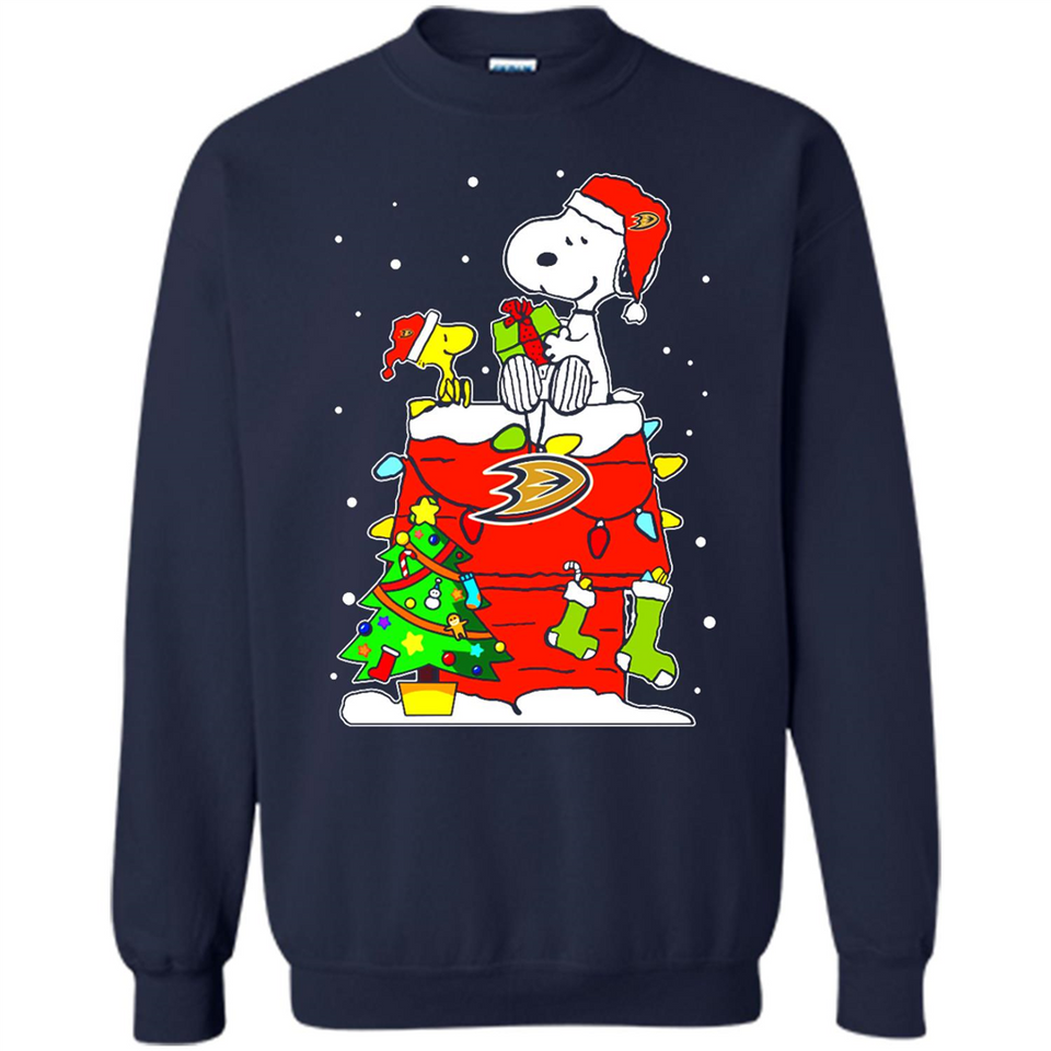 Anaheim Ducks Snoopy Ugly Christmas Sweaters - Sweatshirt