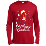 Mooey Christmas Cow Santa Christmas Lover Lights Sweatshirt - Canvas Long Sleeve T-Shirt