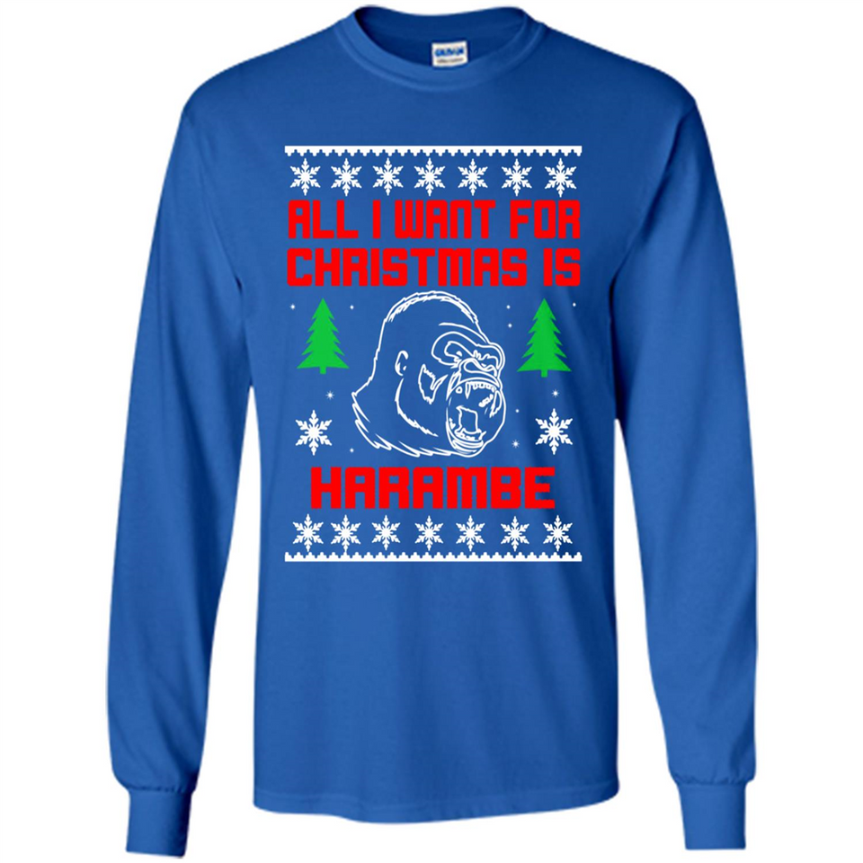 All I Want For Christmas Is HarambeT Rex Attack Reindeer ugly sweater PINGPONG