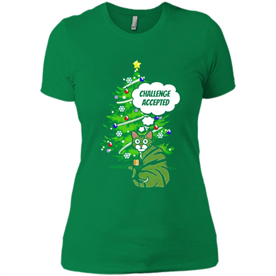 Christmas Tree Cat Long Sleeve Christmas Shirt for Cat Lover - Ladies' Boyfriend T-Shirt