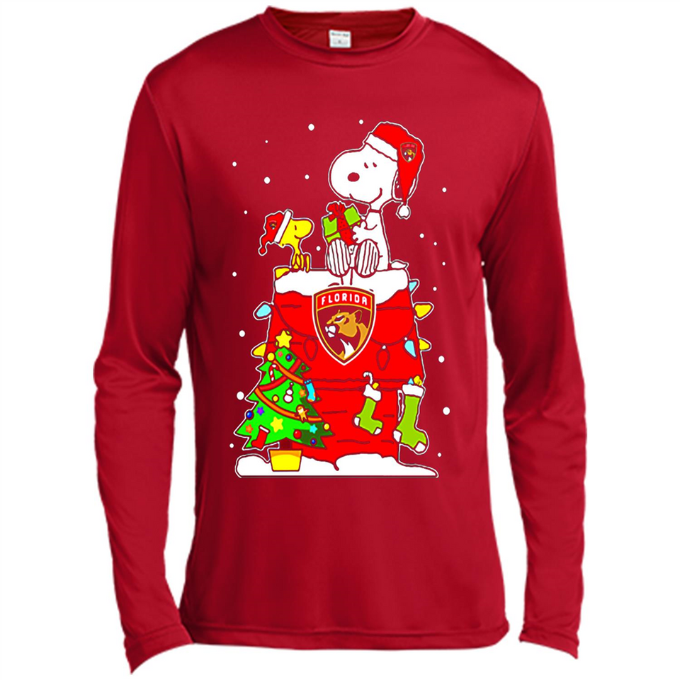 Florida Panthers Snoopy Ugly Christmas Sweaters - Canvas Long Sleeve T-Shirt