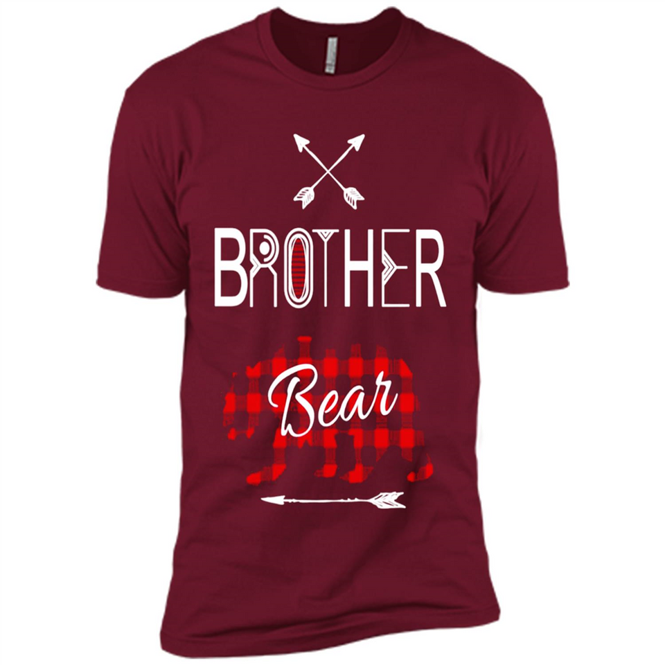 Brother Shirt Buffalo Plaid Family Camping Bear Tee - Premium Short Sleeve T-Shirt