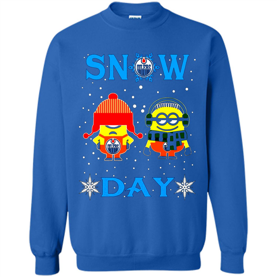 Snow Day Shirt For Edmonton Oilers Vs Minion Fans pingpong