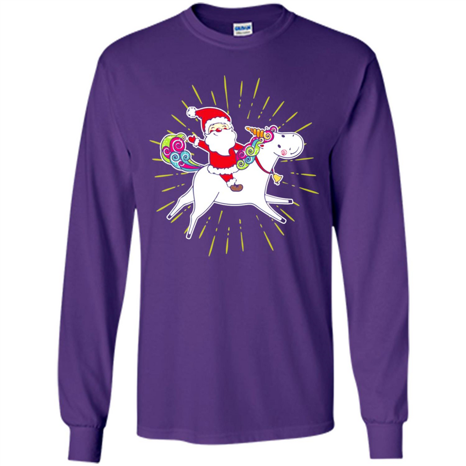 Unicorn And Santa Christmas - Long Sleeve T-Shirt