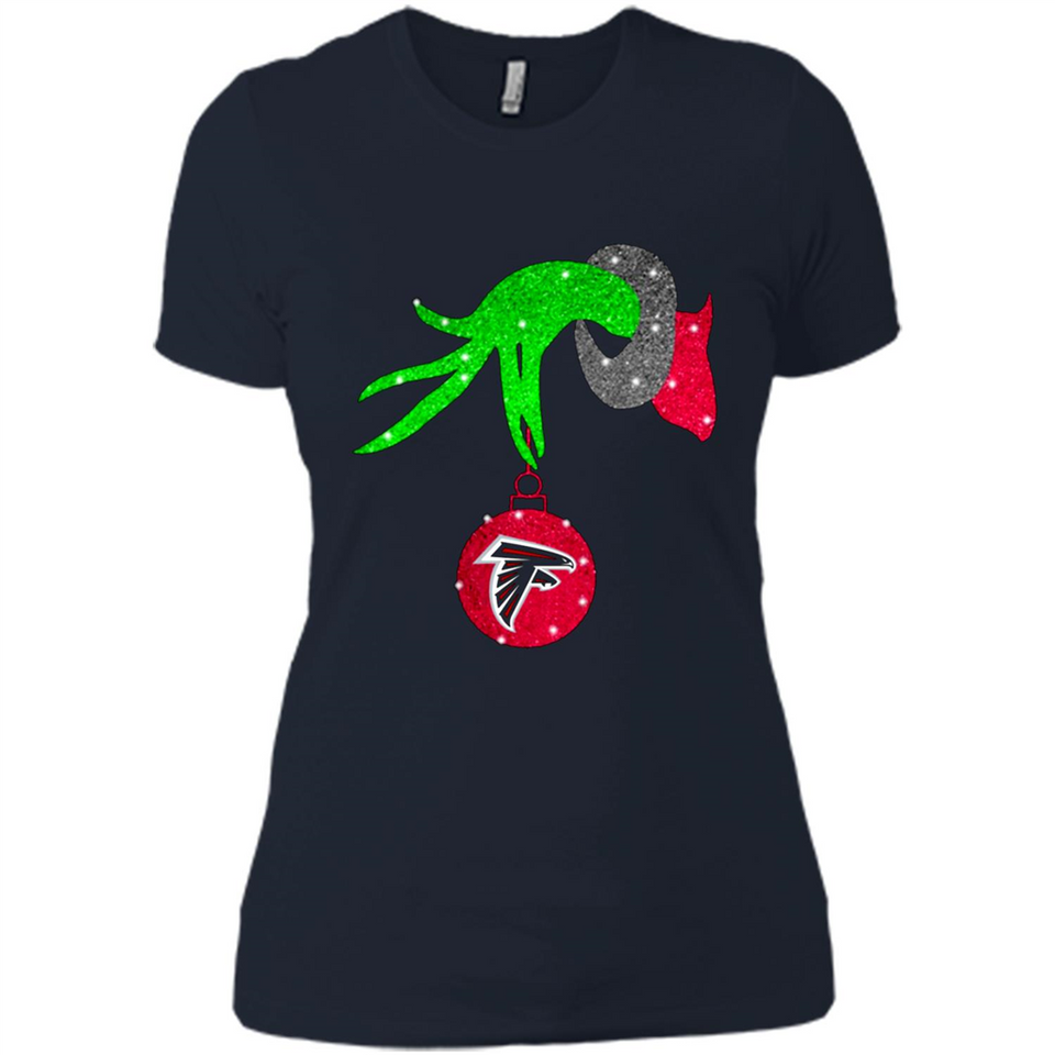 GRINCH HAND HOLDING ATLANTA FALCONS GLITTER CHRISTMAS PINGPONG