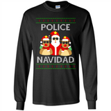 FUNNY POLICE NAVIDAD T-SHIRT Santa Christmas Party - Long Sleeve T-Shirt