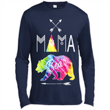 Mama Bear Shirt Tie Dye Family Vacation & Camping Tee - Canvas Long Sleeve T-Shirt