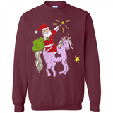 Distressed Retro Santa Riding Unicorn - Sweatshirt