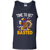 Time To Get Basted Funny Turkey Beer Thanksgiving - Tank Top