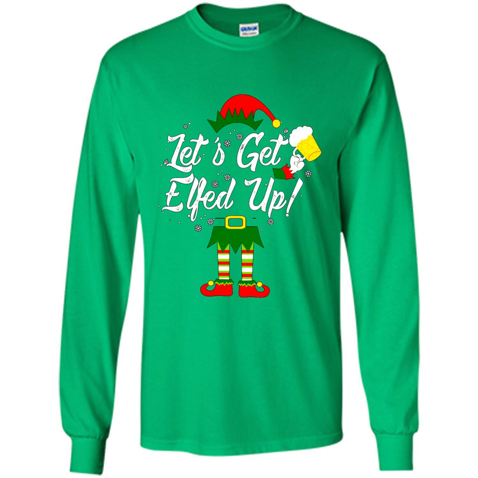 Let's Get Elfed Up Drinking Beer Christmas PINGPONG