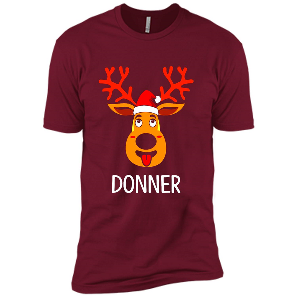Donner Reindeer Santa Claus Funny Xmas Holiday T-Shirt - Premium Short Sleeve T-Shirt
