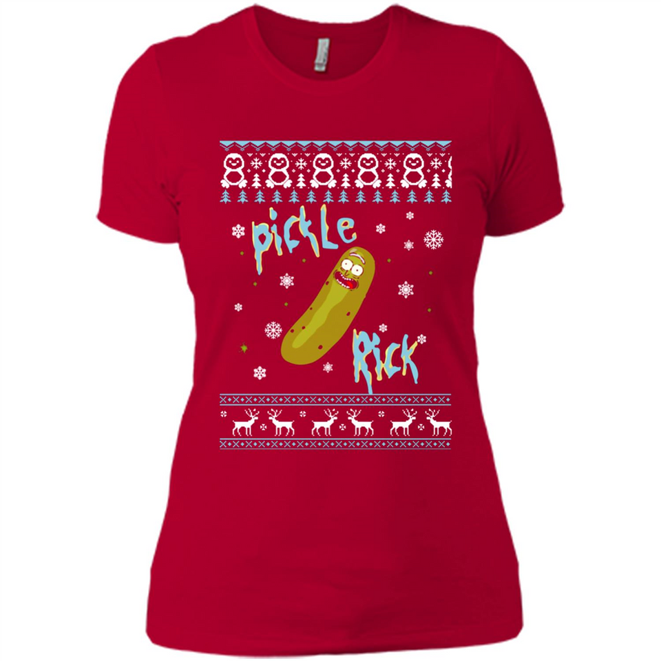 Rick and Morty Pickle Rick Ugly Christmas Sweater - Ladies' Boyfriend T-Shirt