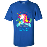 Unicorns are born in Leo Birthday Rainbow Gift Ladies Custom