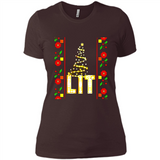 Funny Lets Get Lit Christmas Tree - Ladies' Boyfriend T-Shirt