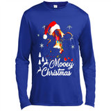 Mooey Christmas Cow Santa Christmas Lover Lights Sweatshirt - Canvas Long Sleeve T-Shirt