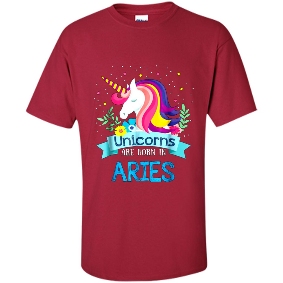 Unicorns are born in Aries Birthday Rainbow Gift Custom Ultra Cotton