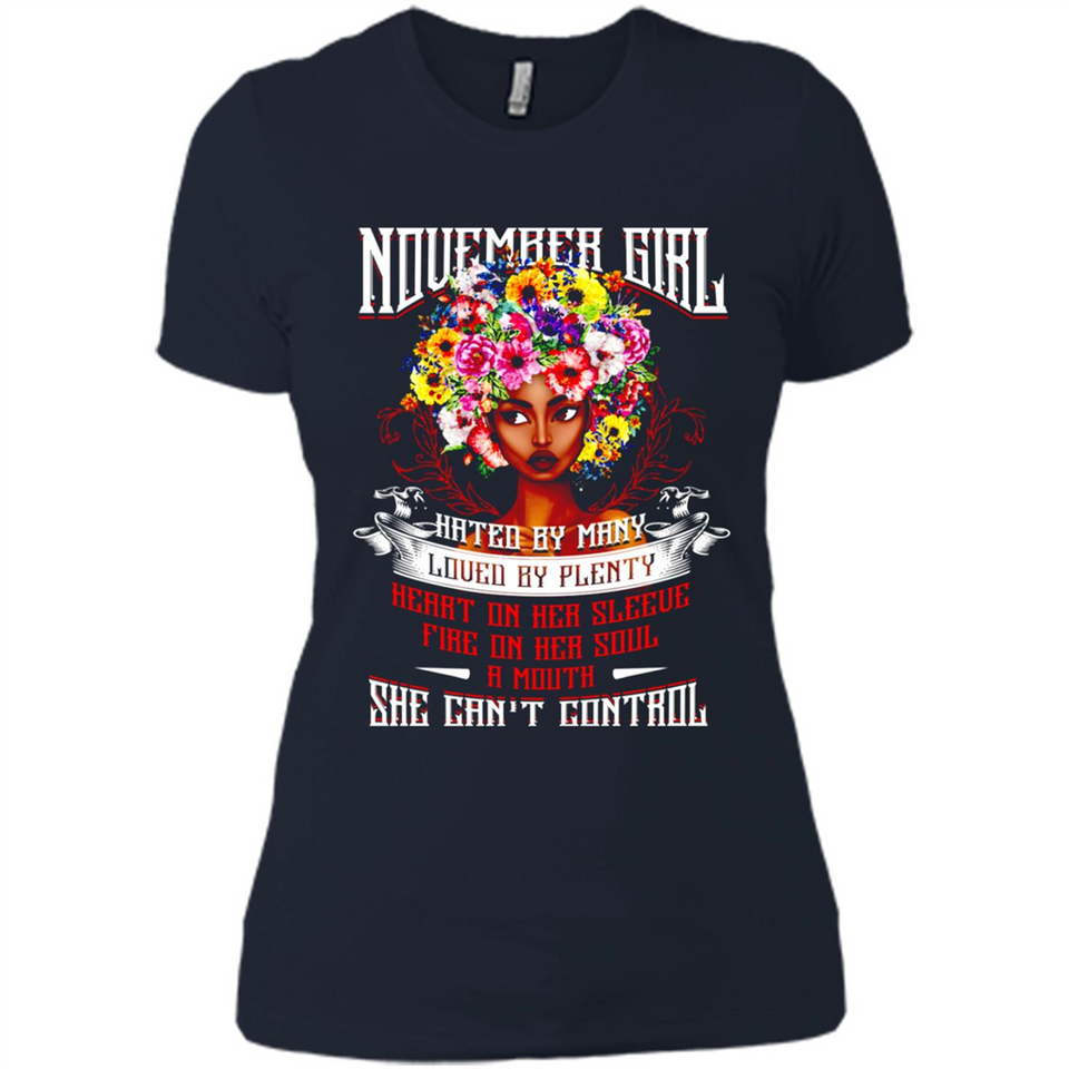November Girl Flower - Ladies' Boyfriend T-Shirt