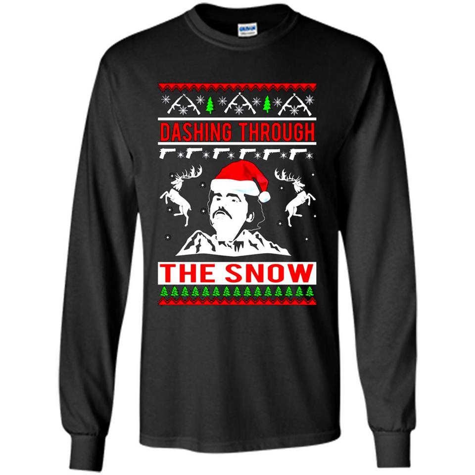 Narcos dashing through the snow Christmas sweatshirt PINGPONG